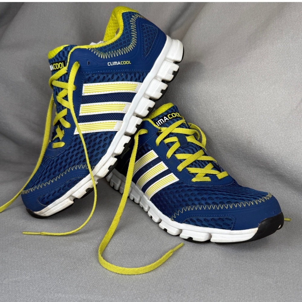 Adidas Climacool Running Shoes M7/ W9 Blue Yellow White Athletic Sneakers